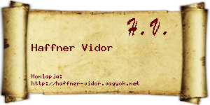 Haffner Vidor névjegykártya